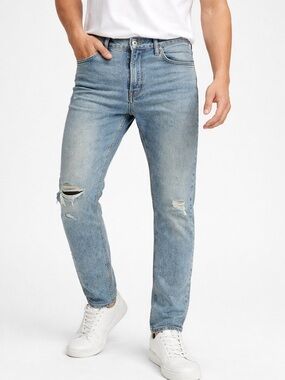 Levi's Light Blue Slim Straight Ripped Jeans